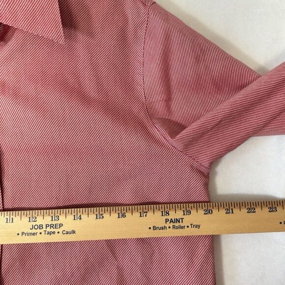 FOXCROFT Red Striped Wrinkle Free Button Down Shirt Preppy Career - Picture 4 of 7